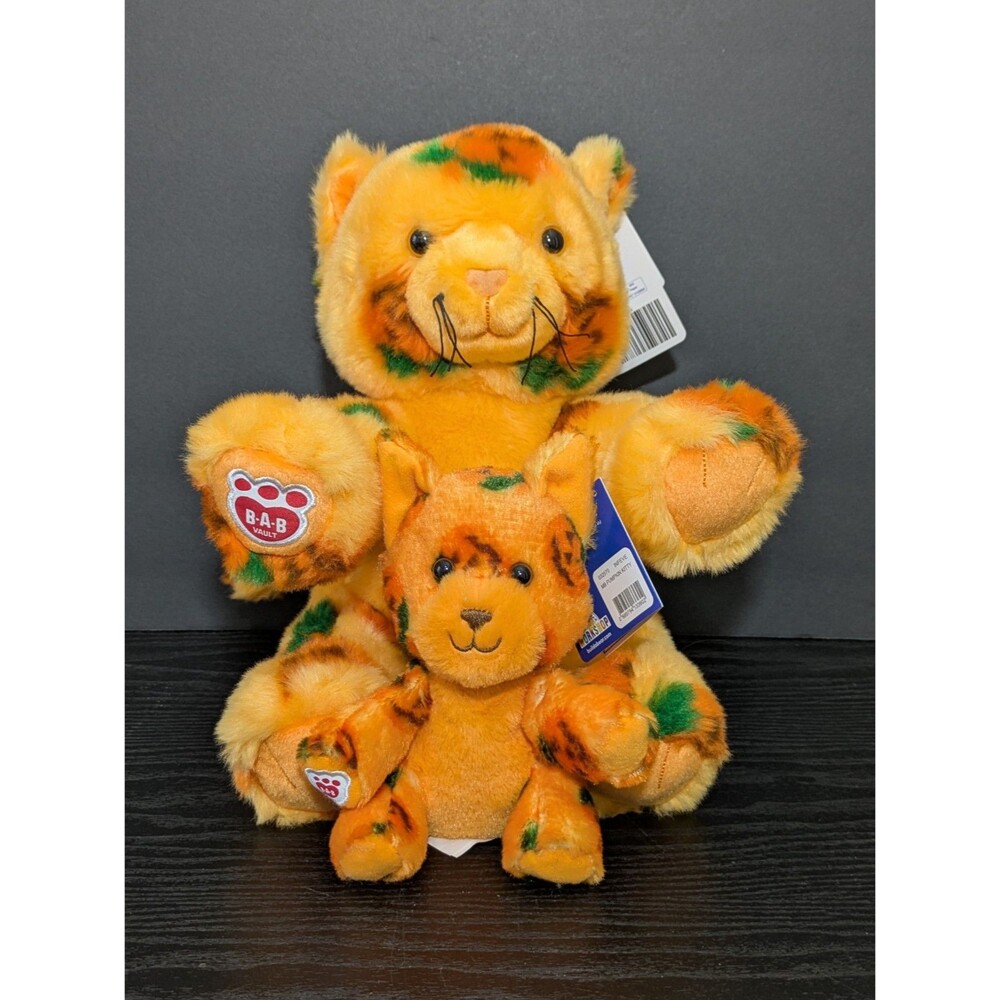 BAB Vault Collection Pumpkin Kitty Cat & Baby Mini Bean 2024 Halloween Orange LE